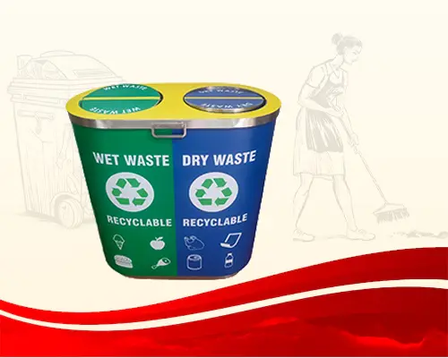 Stainless Steel Duo Dustbin