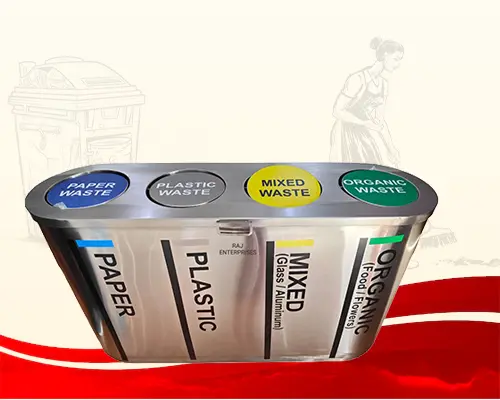 Stainless Steel Quattro Dustbin