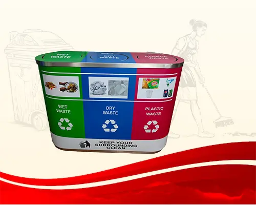Stainless Steel Trio Dustbin